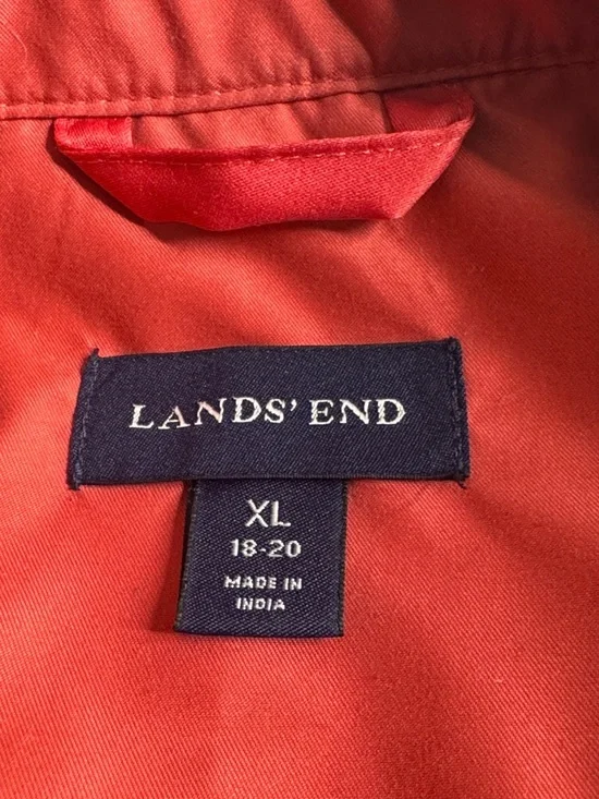 Lands’ End Fuchsia Pink Trench Coat Women’s Classic Button Front Fully Lined - Picture 5 of 13